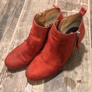Red Suede Ankle Boots